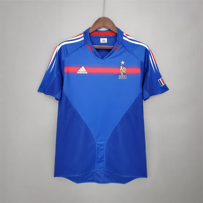 France Jersey Home Kit 2004 Retro Football Team Soccer Shirt
