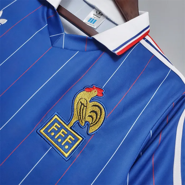 France Jersey Home Kit 1982 Retro Football Team Soccer Shirt