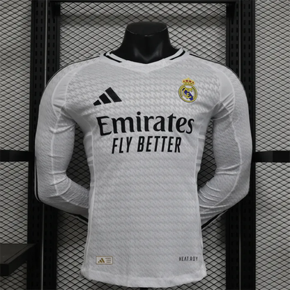 Player Version Real Madrid Home Kit 24/25 Football Jersey Long Sleeves