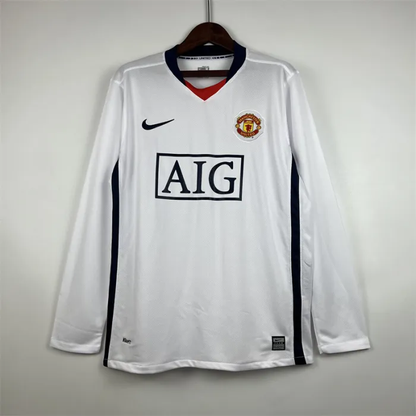 Manchester United Jersey Away Kit 2007/08 Retro Long Sleeves Football Team Soccer Shirt