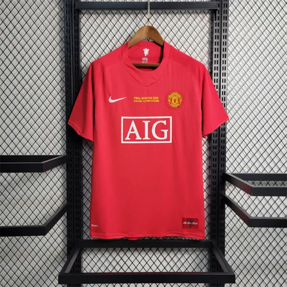 Manchester United Jersey Home Kit 07/08 Retro Football Team Soccer Shirt(UCL Final ed)