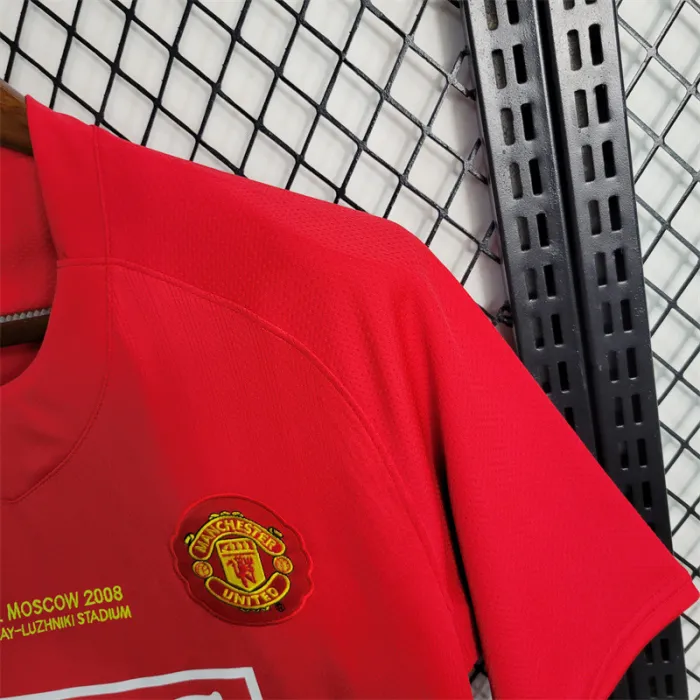 Manchester United Jersey Home Kit 07/08 Retro Football Team Soccer Shirt(UCL Final ed)