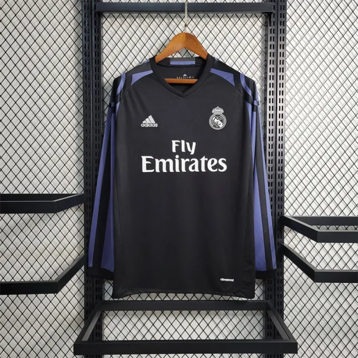 Real Madrid Jersey Away Kit 2016 2017 Retro Long Sleeves