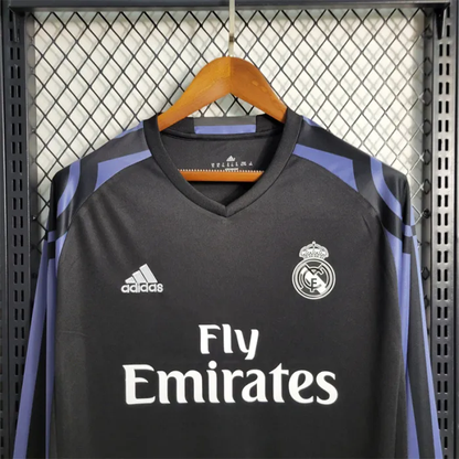 Real Madrid Jersey Away Kit 2016 2017 Retro Long Sleeves