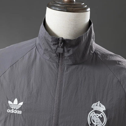 Real Madrid Windbreaker 2025/26 Grey Football Kit