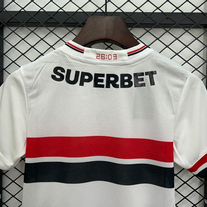 kids sao paulo home jersey 25/26 home football kit soccer jersey