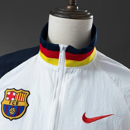 Barcelona Windbreaker 2025/26 White Football Kit