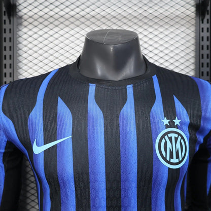 player version inter milan home jersey 25/26 long sleeves football kit soccer jersey