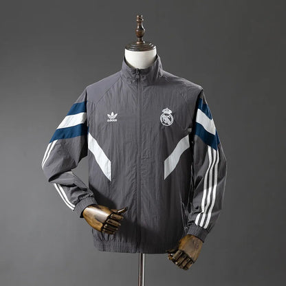 Real Madrid Windbreaker 2025/26 Grey Football Kit