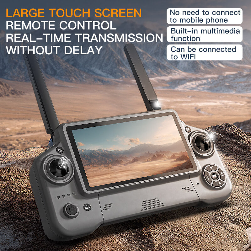 KF100 4K GPS Drone with 3-Axis Gimbal 10KM 5G FPV & Obstacle Avoidance Screen Remote Included
