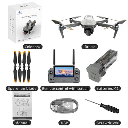 KF100 4K GPS Drone with 3-Axis Gimbal 10KM 5G FPV & Obstacle Avoidance Screen Remote Included