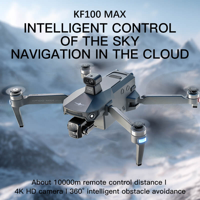 KF100 4K GPS Drone with 3-Axis Gimbal 10KM 5G FPV & Obstacle Avoidance Screen Remote Included