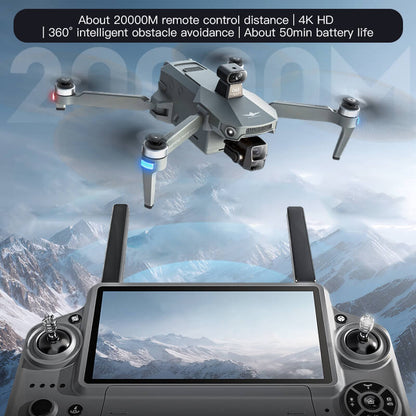 KF100 4K GPS Drone with 3-Axis Gimbal 10KM 5G FPV & Obstacle Avoidance Screen Remote Included