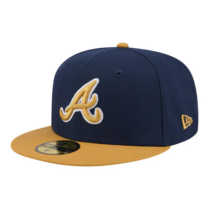 New Era Atlanta Braves 2-Tone Color Pack 59FIFTY Fitted Hat-Navy/Khaki