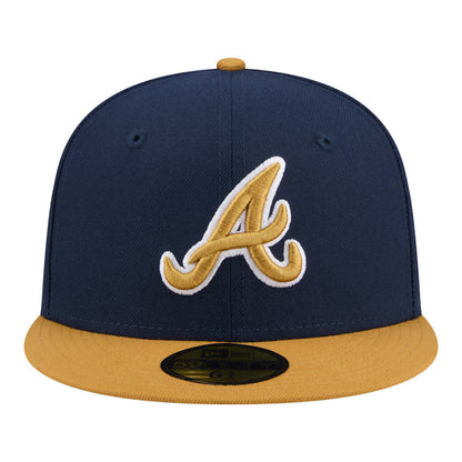 New Era Atlanta Braves 2-Tone Color Pack 59FIFTY Fitted Hat-Navy/Khaki