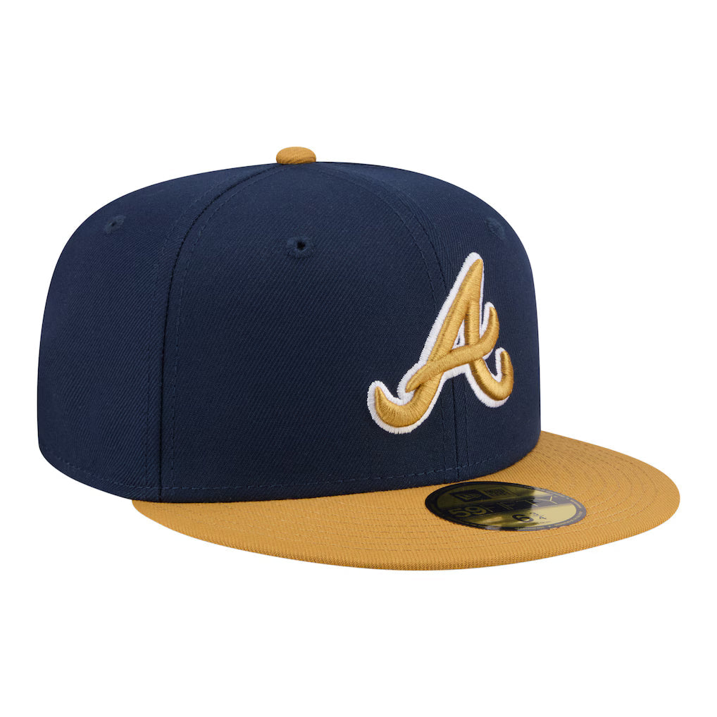 New Era Atlanta Braves 2-Tone Color Pack 59FIFTY Fitted Hat-Navy/Khaki