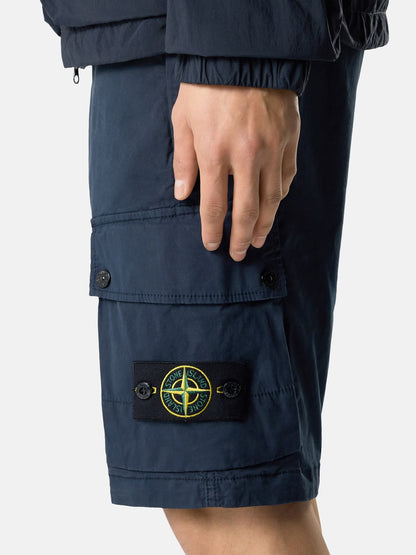 Stone Island Stretch Twill Cargo Bermuda Shorts in Navy