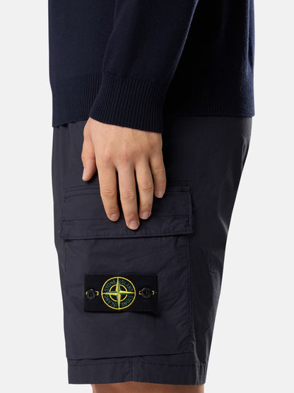 Stone Island Stretch Cotton Tela 'Paracadute' Cargo Bermuda Shorts in Navy