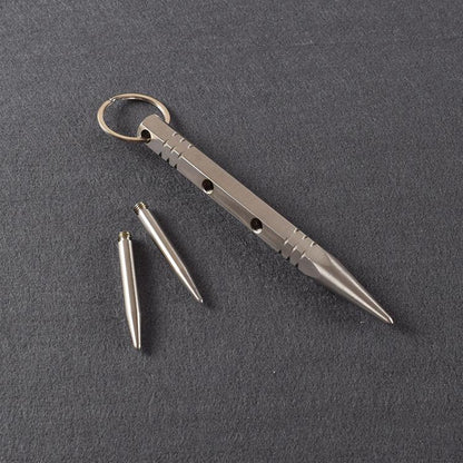304 Stainless Steel Spike Kubotan - Detachable Long Spikes Keychain EDC
