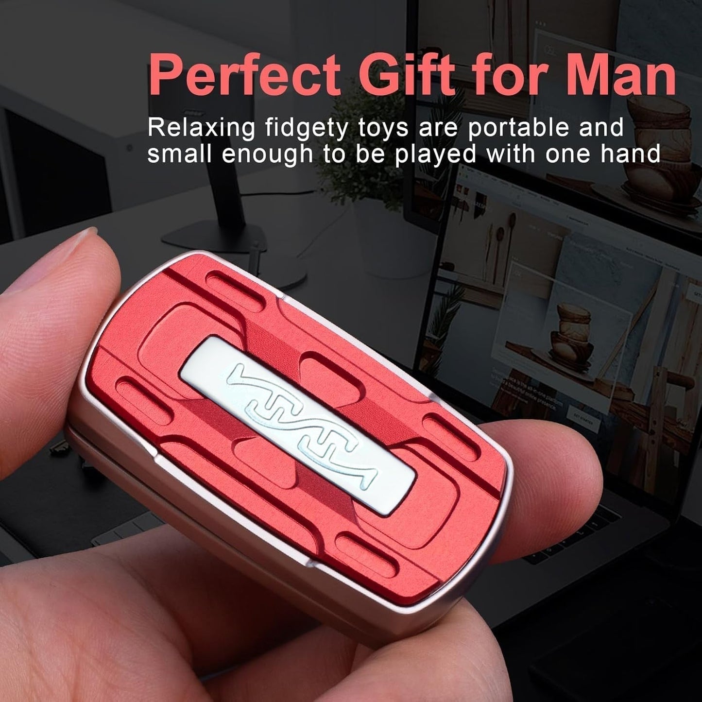 Magnetic Fidget Slider – Alloy CNC Engraved Sound Blade EDC Stress Relief ADHD Anxiety