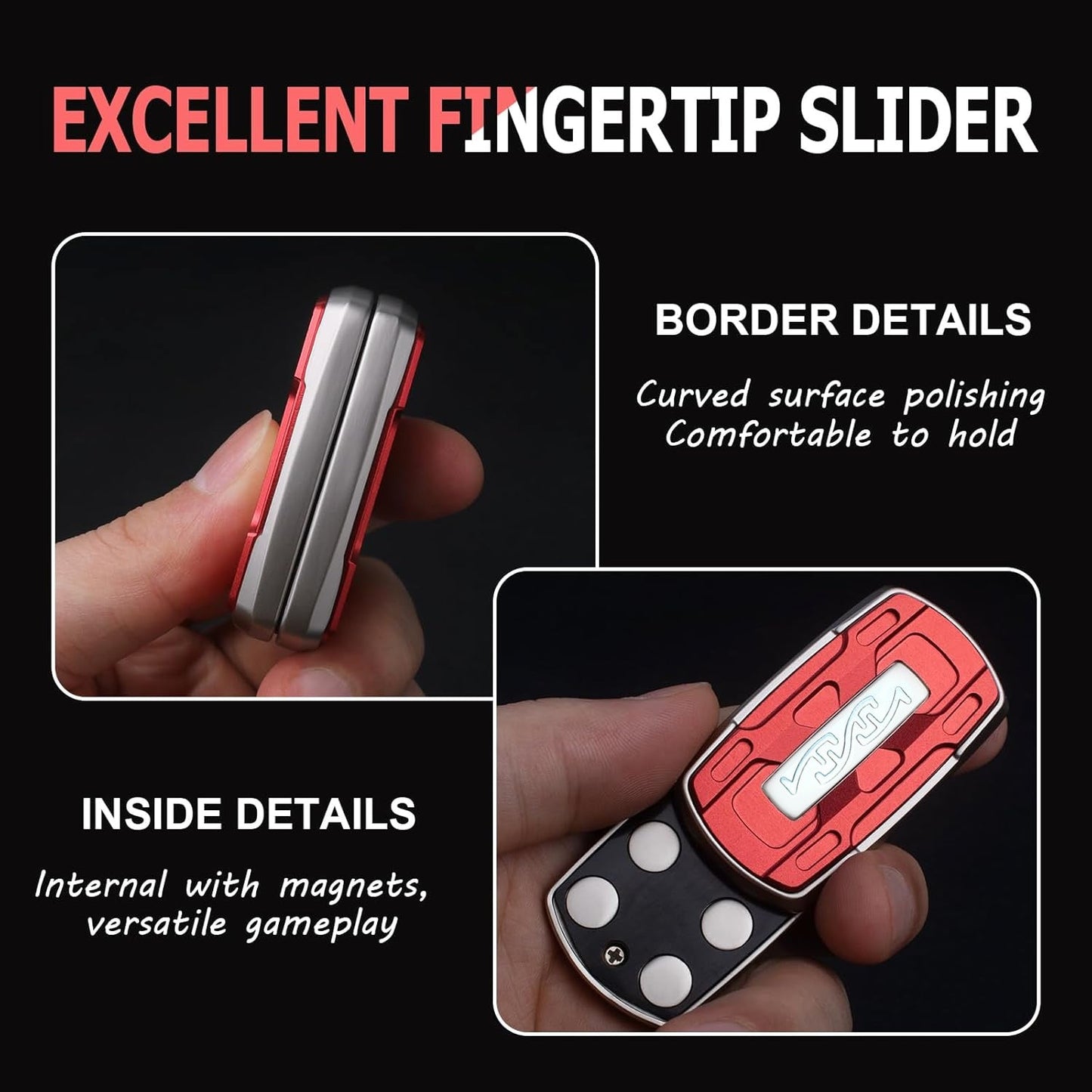 Magnetic Fidget Slider – Alloy CNC Engraved Sound Blade EDC Stress Relief ADHD Anxiety