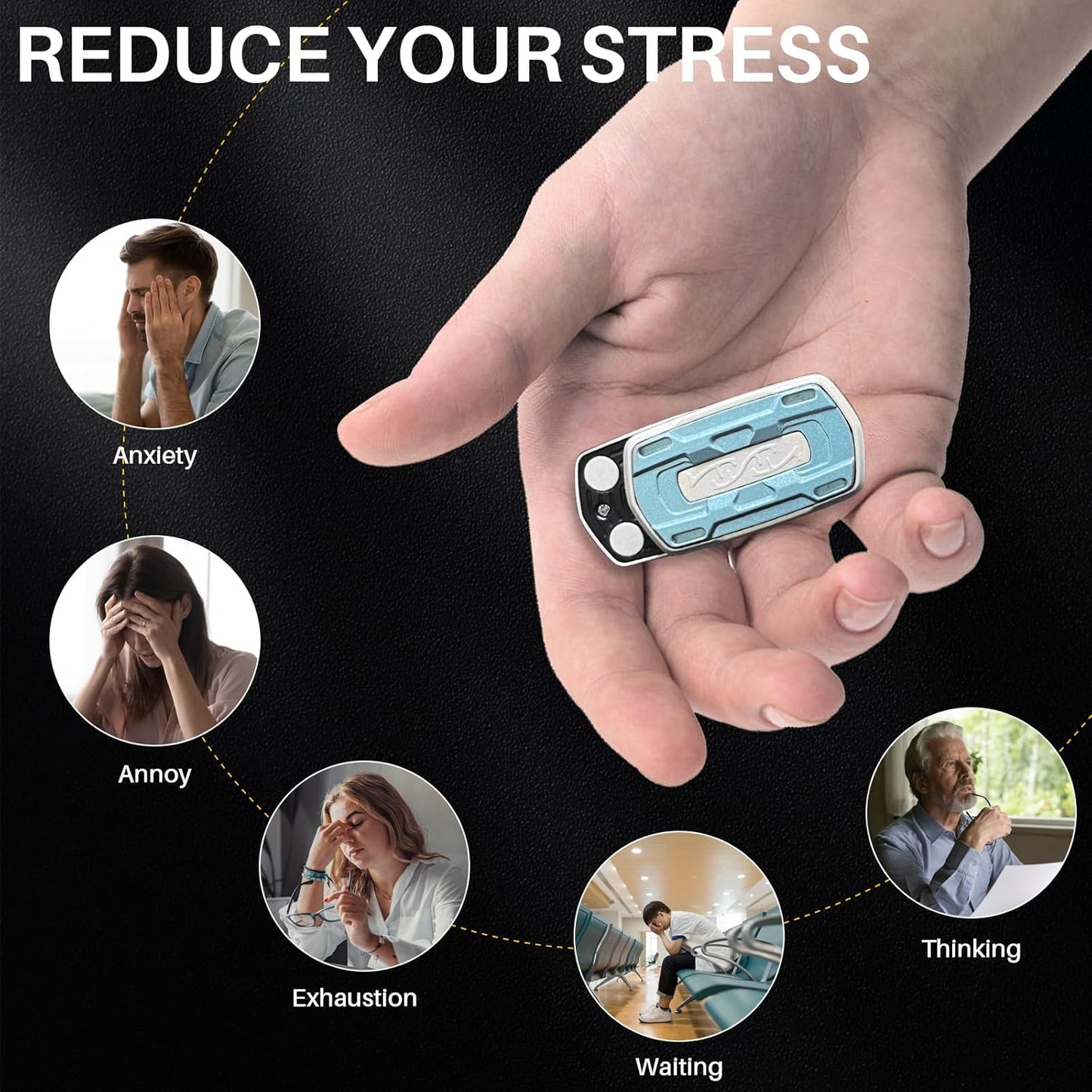 Magnetic Fidget Slider – Alloy CNC Engraved Sound Blade EDC Stress Relief ADHD Anxiety