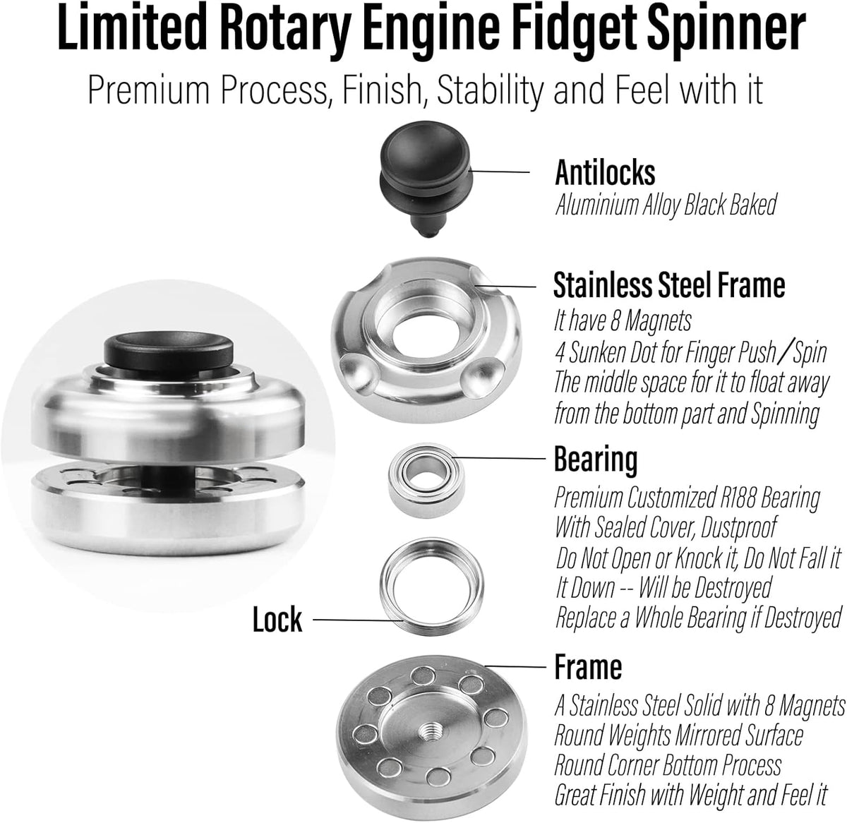 Magnetic Fidget Spinner – ScaleSpinner Levitation with Stainless Steel EDC