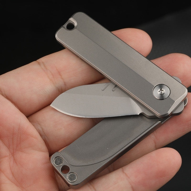 Magnetic Fidget Toy – TiSpin Blade Titanium Utility Knife with D2 Steel EDC Multi-Tool