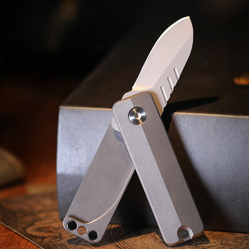 Magnetic Fidget Toy – TiSpin Blade Titanium Utility Knife with D2 Steel EDC Multi-Tool