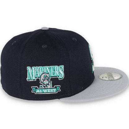 New Era Seattle Mariners AL West 59FIFTY Fitted Hat-Navy Blue/Grey