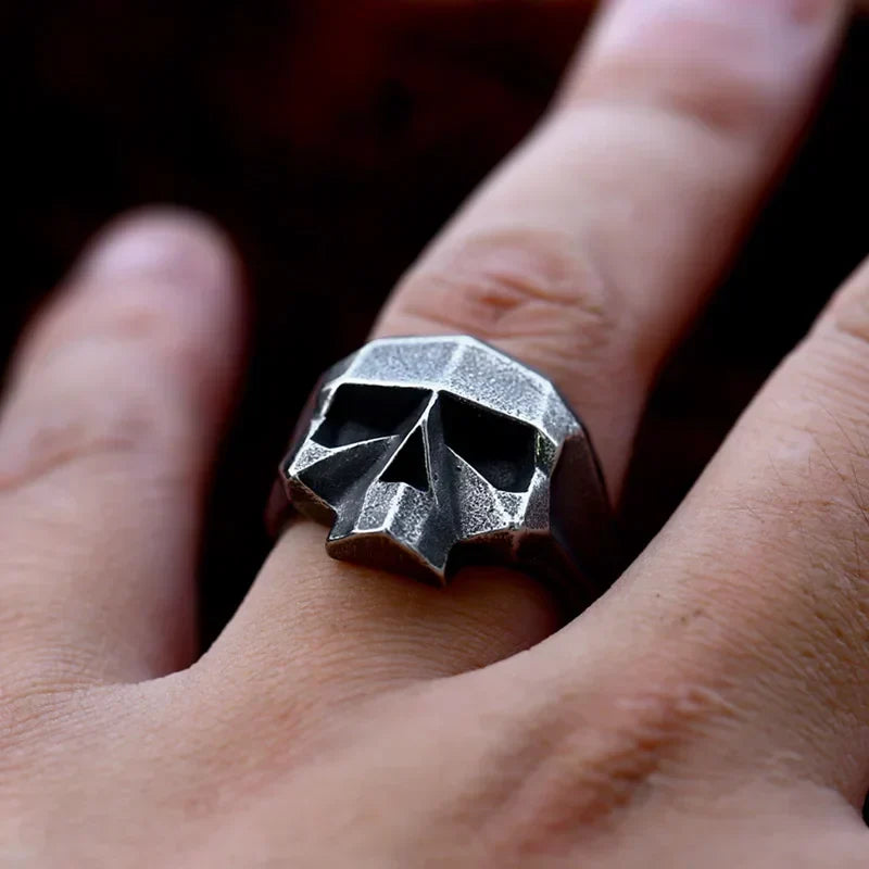Mechanical Skull Ring – Skeleton with Dark Mech Robotic Gothic Hip Hop Biker Statement