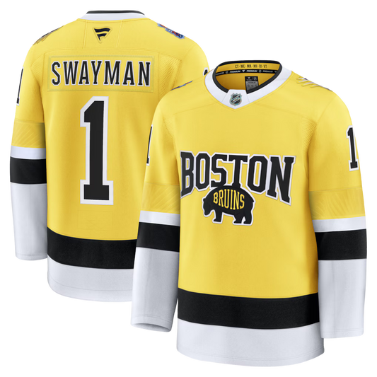 Jeremy Swayman Boston Bruins 2026 NHL Stadium Series Jersey - Gold