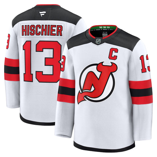 Nico Hischier New Jersey Devils Away Premium Jersey - White