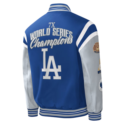 GIII Los Angeles Dodgers  by Carl Banks Title Holder Full-Snap Varsity Jacket - Royal