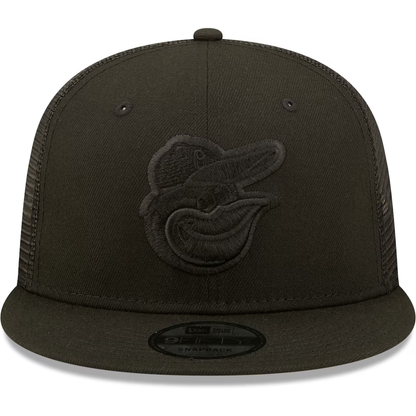 New Era Baltimore Orioles Blackout 9Fifty Trucker Snapback Hat