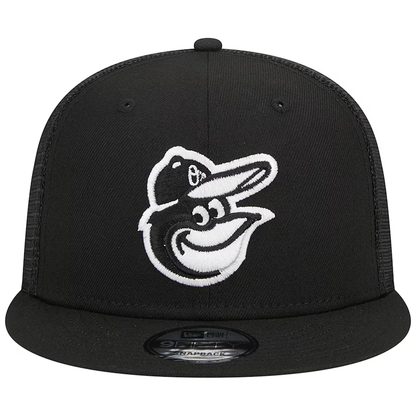 New Era Baltimore Orioles Trucker 9Fifty Snapback Hat-Black/White