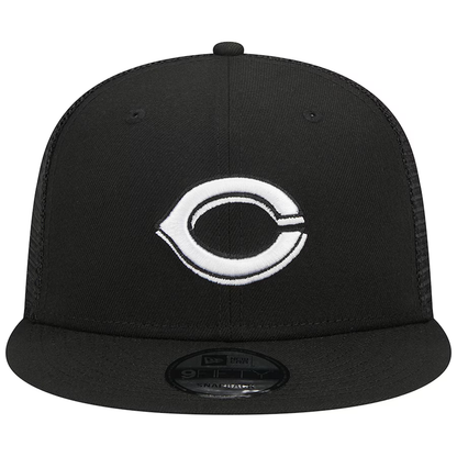 New Era Cincinnati Reds Trucker 9FIFTY Snapback Hat-Black/White