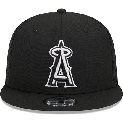 New Era Los Angeles Angels Trucker 9FIFTY Snapback Hat-Black/White
