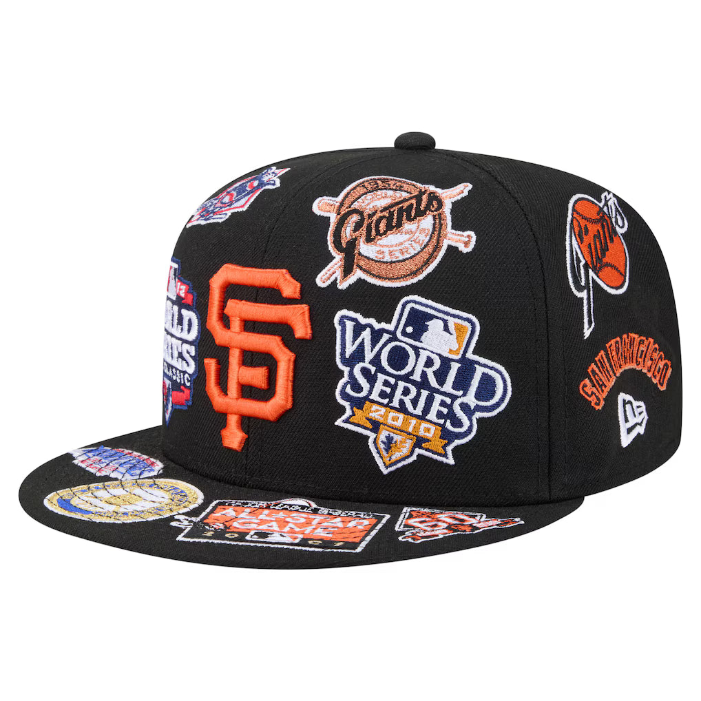 New Era San Francisco Giants New Era All Over 59FIFTY Fitted Hat - Black
