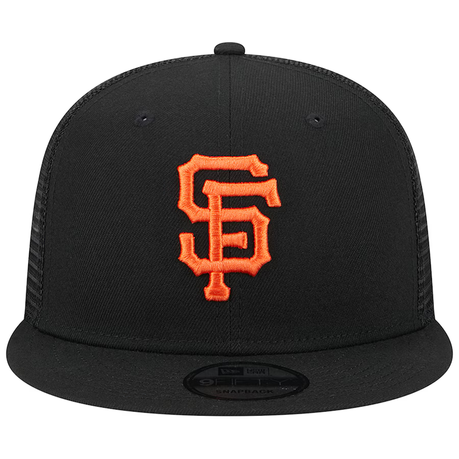 New Era San Francisco Giants Team Color 9FIFTY Trucker Snapback Hat-Black