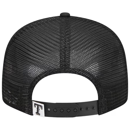New Era Texas Rangers Trucker 9FIFTY Snapback Hat-Black/White
