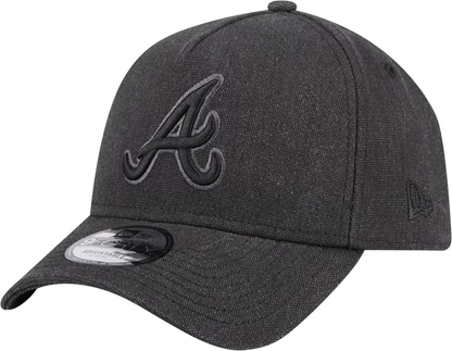 New Era Atlanta Braves Logo Essentials A Frame 9FORTY Adjustable Hat-Charcoal Black