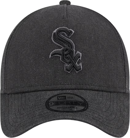 New Era Chicago White Sox Logo Essentials A Frame 9FORTY Adjustable Hat-Charcoal Black