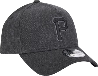 New Era Pittsburgh Pirates Logo Essentials A Frame 9FORTY Adjustable Hat-Charcoal Black