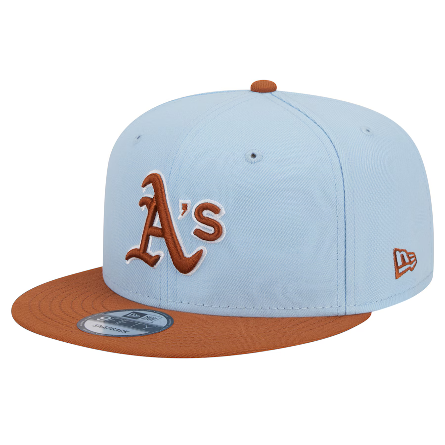 New Era Oakland Athletics  2-Tone Color Pack 9FIFTY Snapback Hat -Light Blue/Rust
