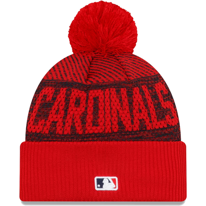 New Era St. Louis Cardinals Authentic Collection Sport Cuffed Knit Hat with Pom-Red