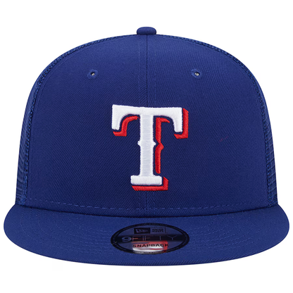 New Era Texas Rangers Team Color 9FIFTY Trucker Snapback Hat-Royal