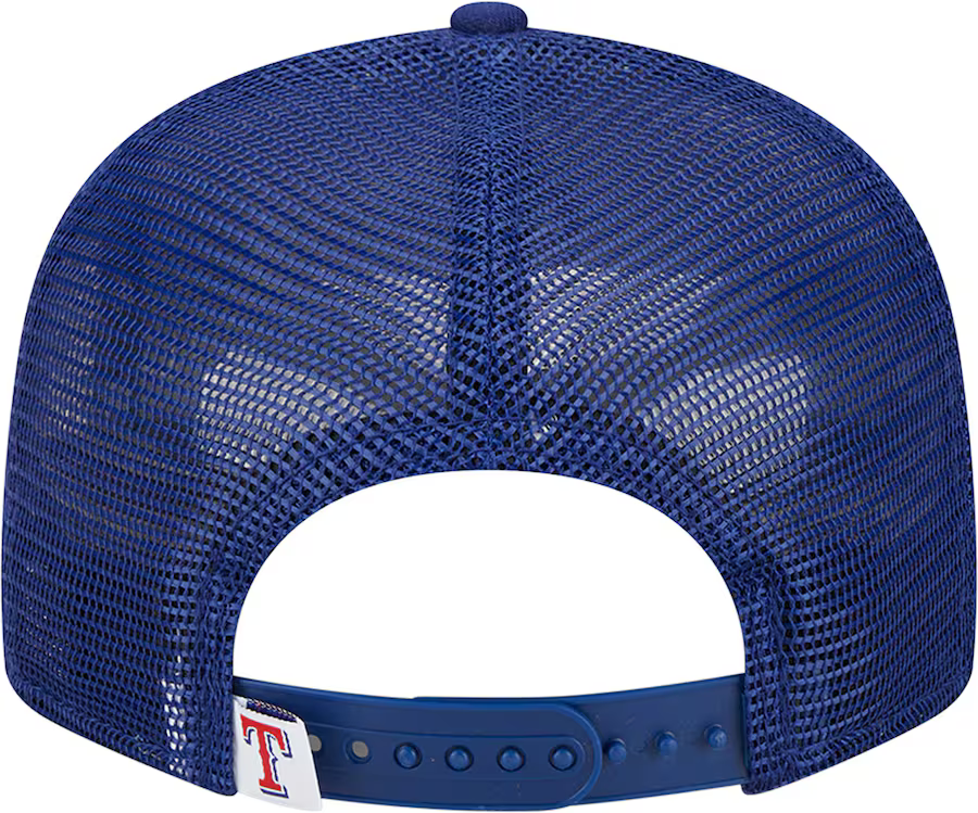 New Era Texas Rangers Team Color 9FIFTY Trucker Snapback Hat-Royal