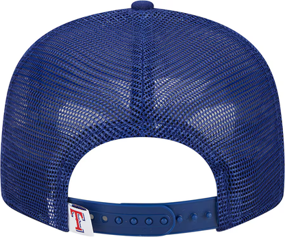 New Era Texas Rangers Team Color 9FIFTY Trucker Snapback Hat-Royal