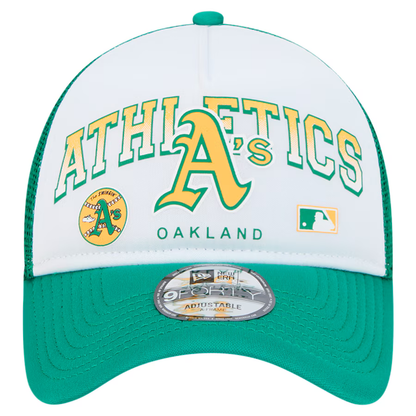 New Era Oakland A's Retro Wordmark 9FORTY A-Frame Trucker Adjustable Hat
